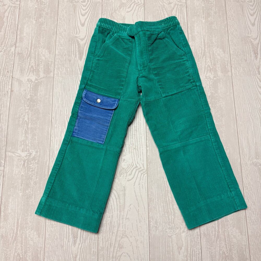 Vintage J.G. Hook Corduroy Pants M Teal Green Blue Colorblock 80s 90s Toddler